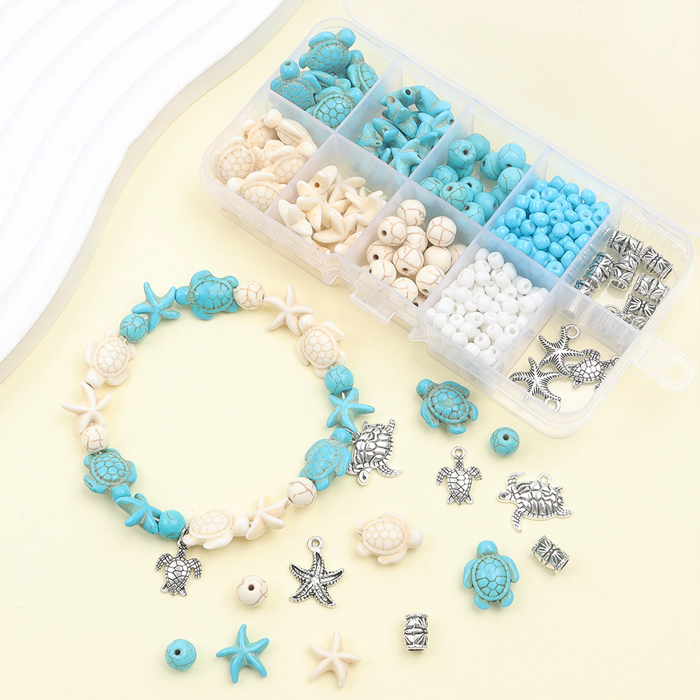 Jewelry Making For Birthday Party - 12/311/426/647pcs Multi-color Turquoise Turtle Series Jewelry