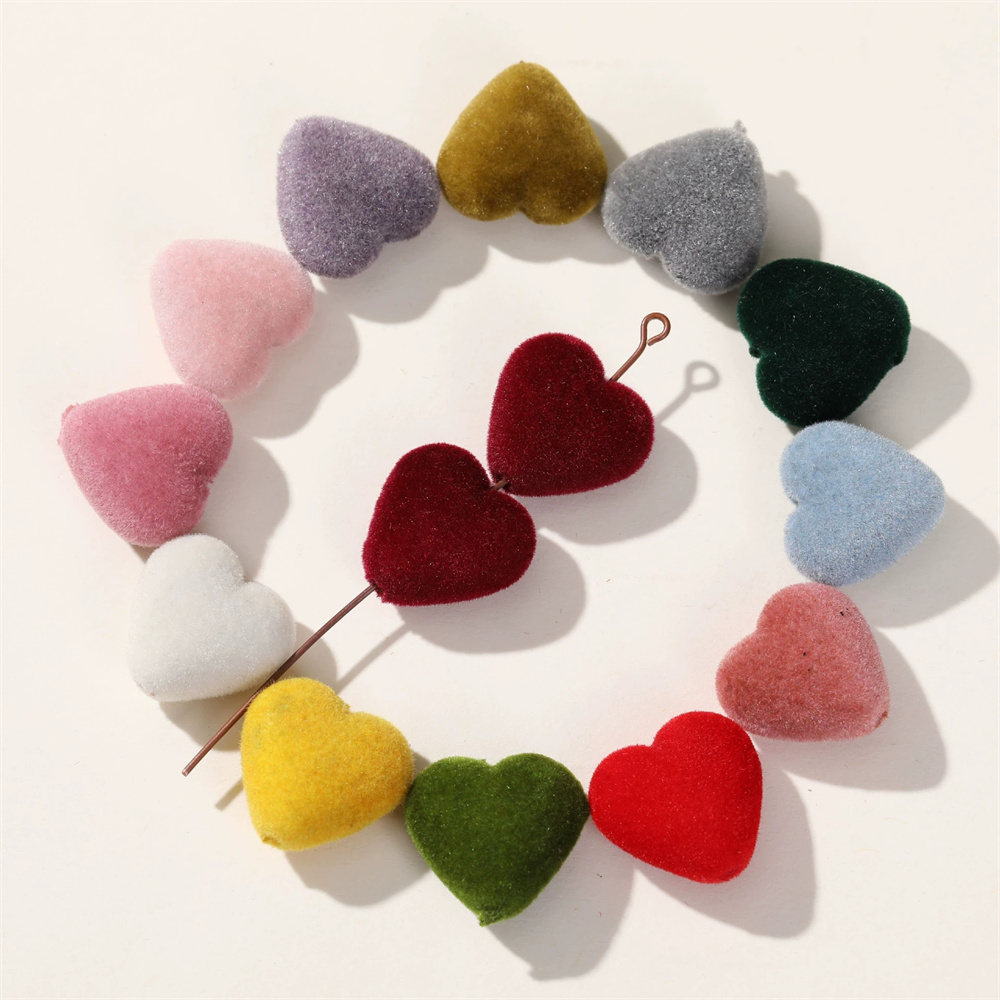 Bead Mat Velvet - 10Pcs/Lot Velvet Beads Acrylic Love Heart