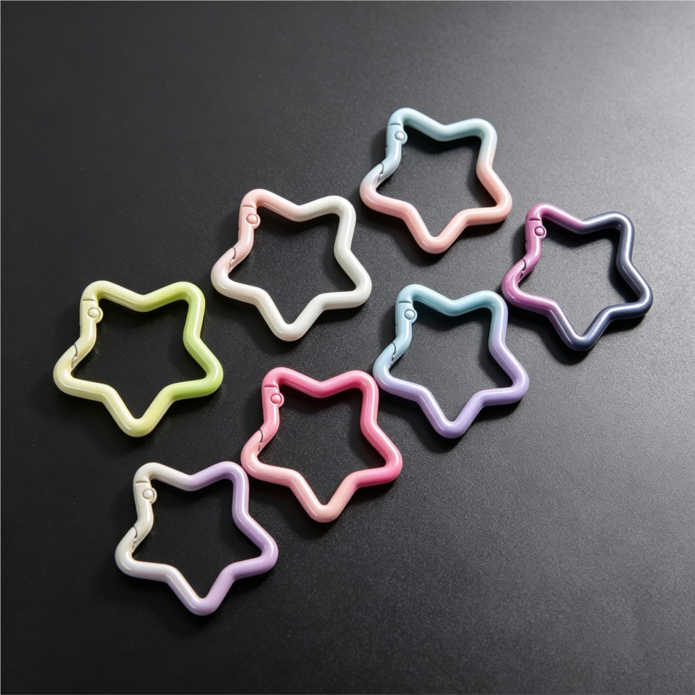 Jewelry Making Parts - 5PCS Gradient Star Shape Spring Ring
