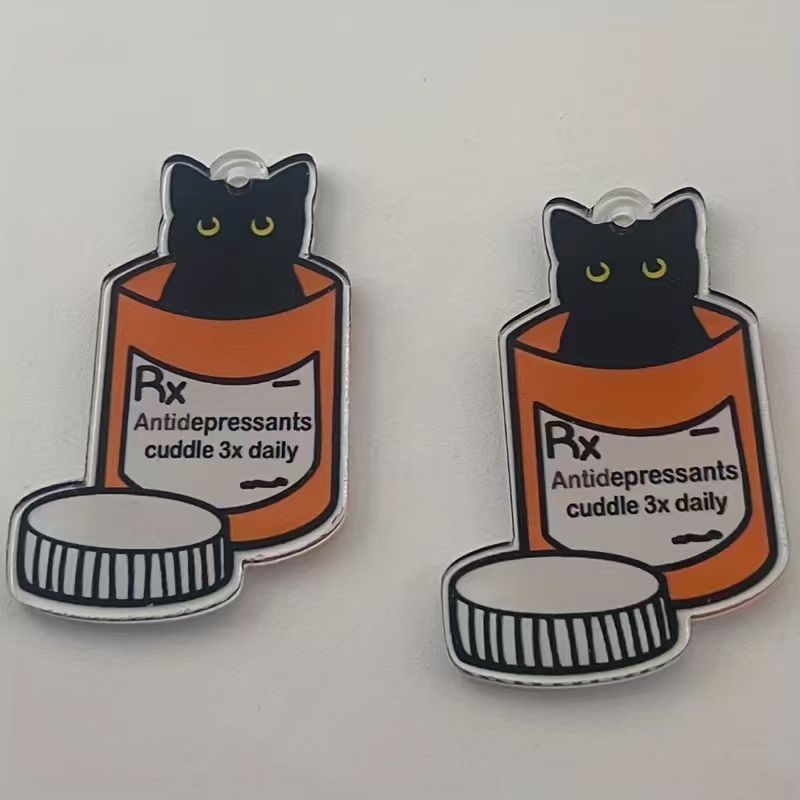 10pcs acrylic medicine cat pen - Jewelry Making For Birthday Party ulasan dan harga