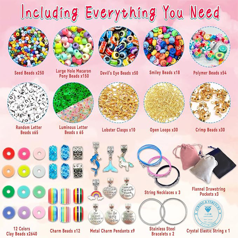 3400pcs Beads Charms Jewelry M - Jewelry Making For Birthday Party ulasan dan harga