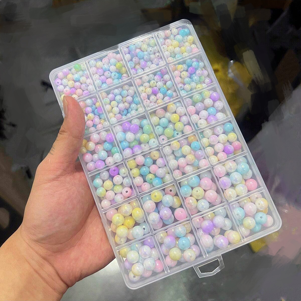 800pcs/24 grid set box 6mm/8mm - Jewelry Making For Birthday Party ulasan dan harga