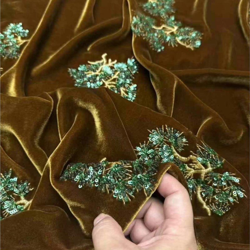 Green silk velvet heavy indust - Bead Mat Velvet ulasan dan harga
