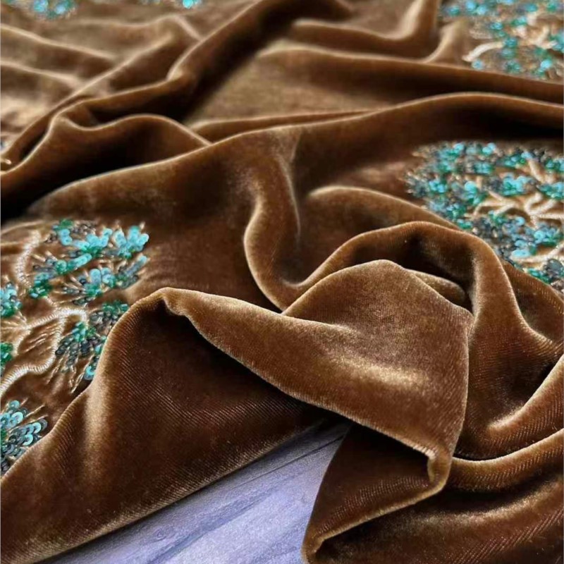Green silk velvet heavy indust - Bead Mat Velvet ulasan dan harga