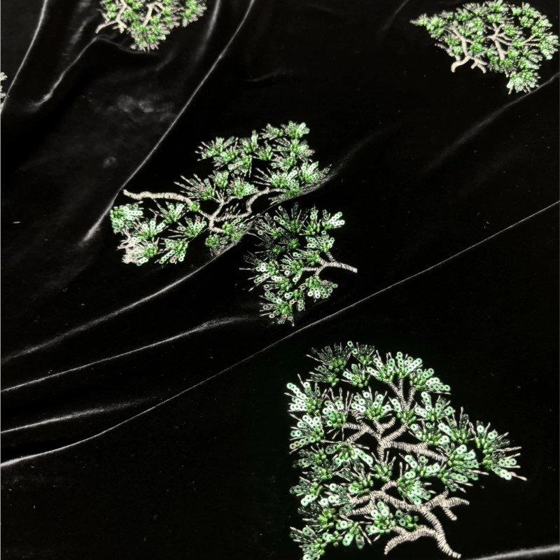 Green silk velvet heavy indust - Bead Mat Velvet ulasan dan harga