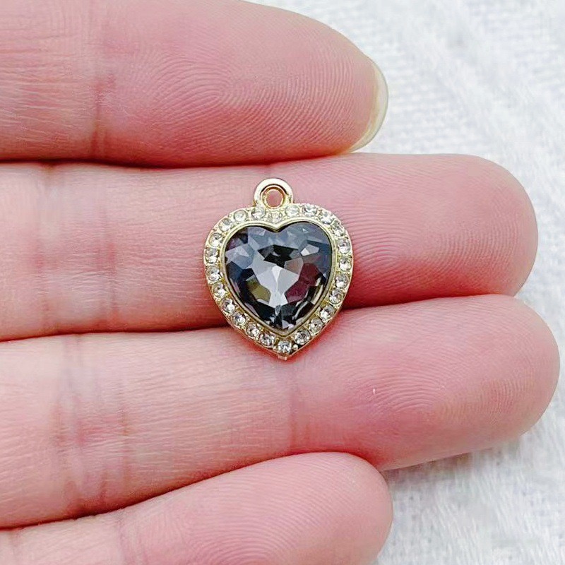 10pcs heart-shaped inlaid colo - Jewelry Making For Birthday Party ulasan dan harga