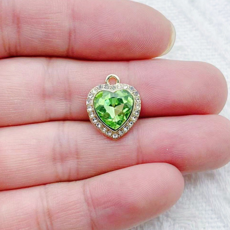 10pcs heart-shaped inlaid colo - Jewelry Making For Birthday Party ulasan dan harga