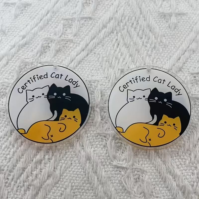 10pcs acrylic cute cat pendant - Jewelry Making For Birthday Party ulasan dan harga