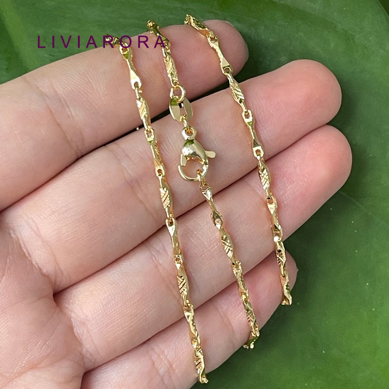 1/2/3Pcs 45cm Brass 18K Gold P - Jewelry Making Singapore ulasan dan harga