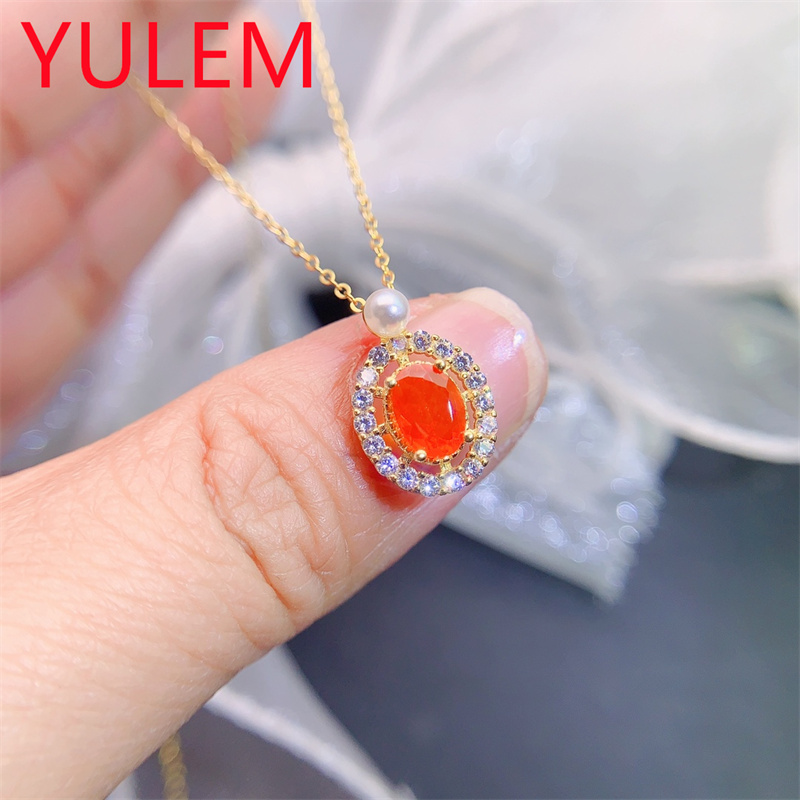 Elegant Natural Orange Opal Pe - Jewelry Making For Birthday Party ulasan dan harga