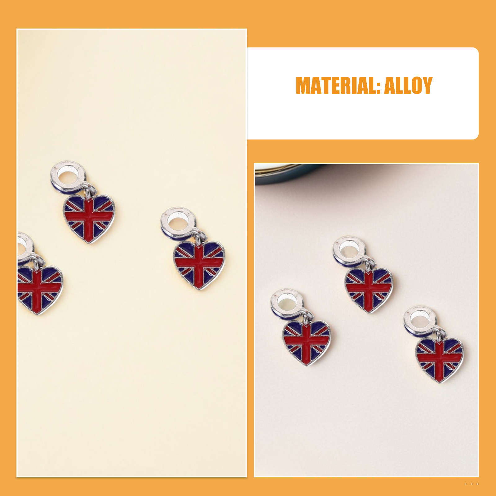 12Pcs Uk Flag Charms British F - Jewelry Making Uk ulasan dan harga