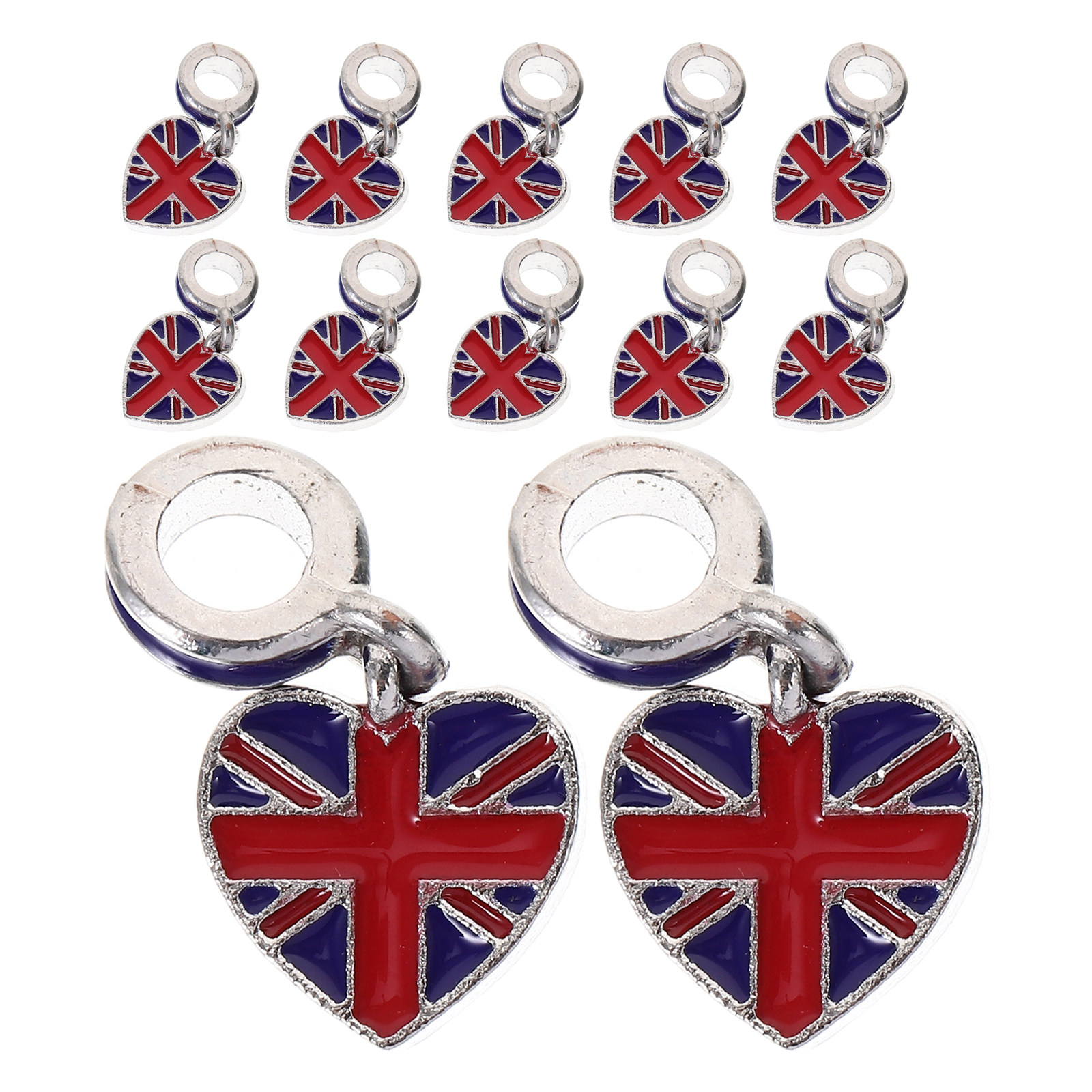 12Pcs Uk Flag Charms British F - Jewelry Making Uk ulasan dan harga