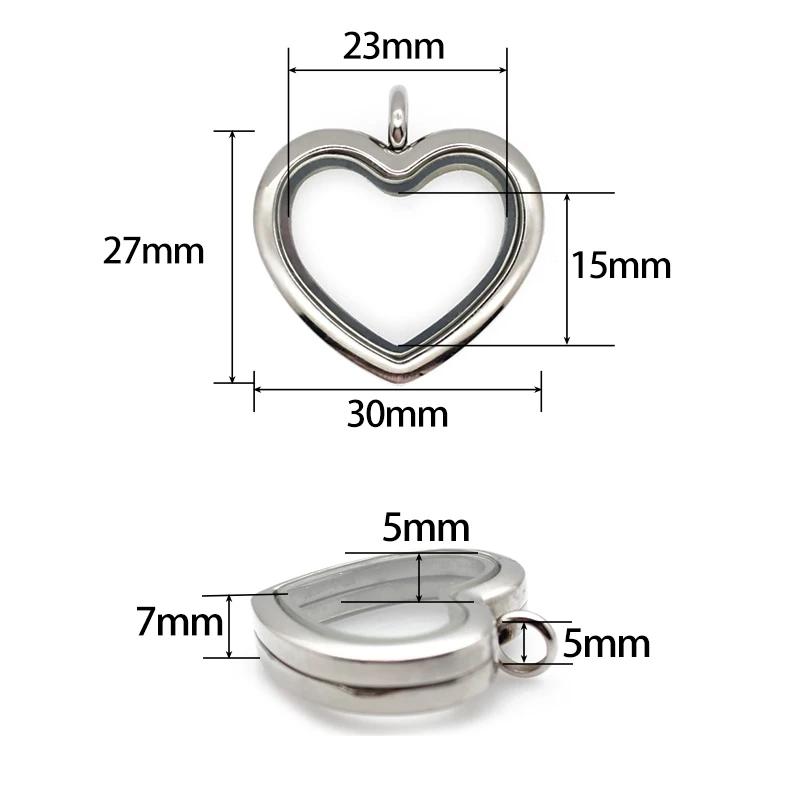 24mm 30mm heart Floating Locke - Jewelry Making For Birthday Party ulasan dan harga