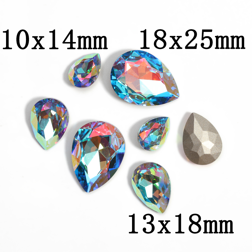 10x14mm Drop Rhinestones Glitt - Jewelry Making Glasses ulasan dan harga