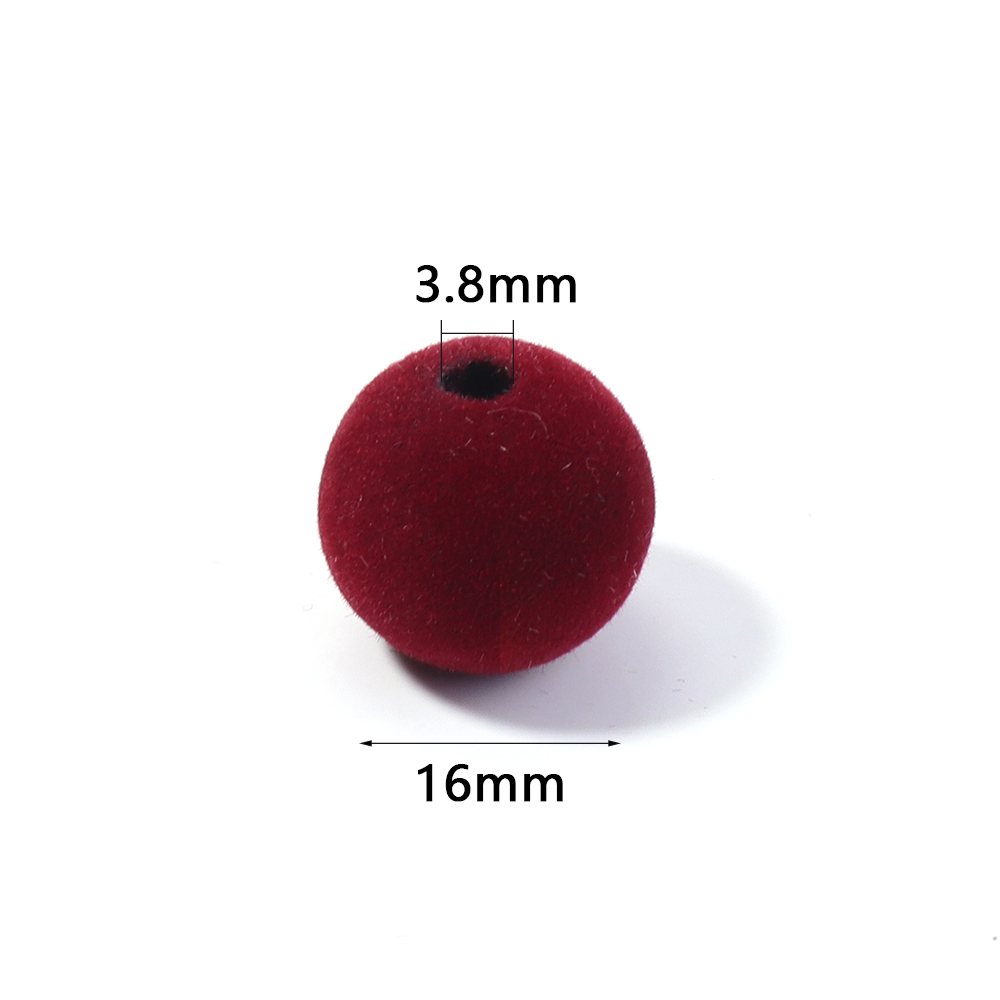 10Pcs 16mm Colorful Acrylic Fl - Bead Mat Velvet ulasan dan harga