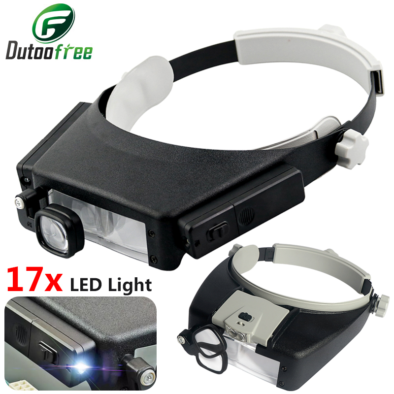 New Headband Magnifier LED Lig - Jewelry Making Glasses ulasan dan harga