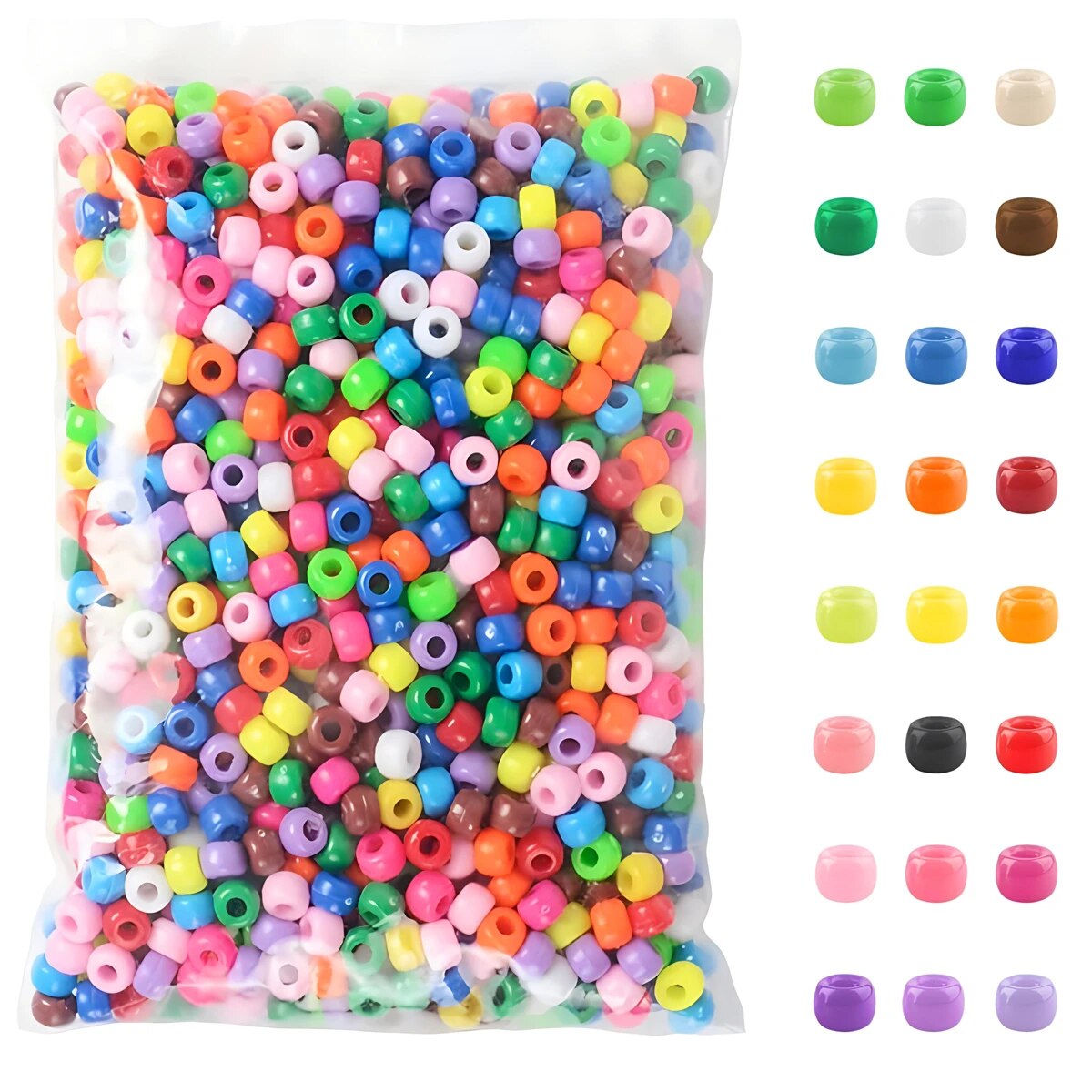 500pcs Pony Candy Colorful Pla - Jewelry Making Business ulasan dan harga