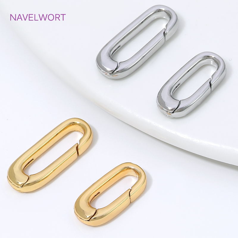 1/2/4Pcs 18K Gold Plated Oval  - Jewelry Making Parts ulasan dan harga