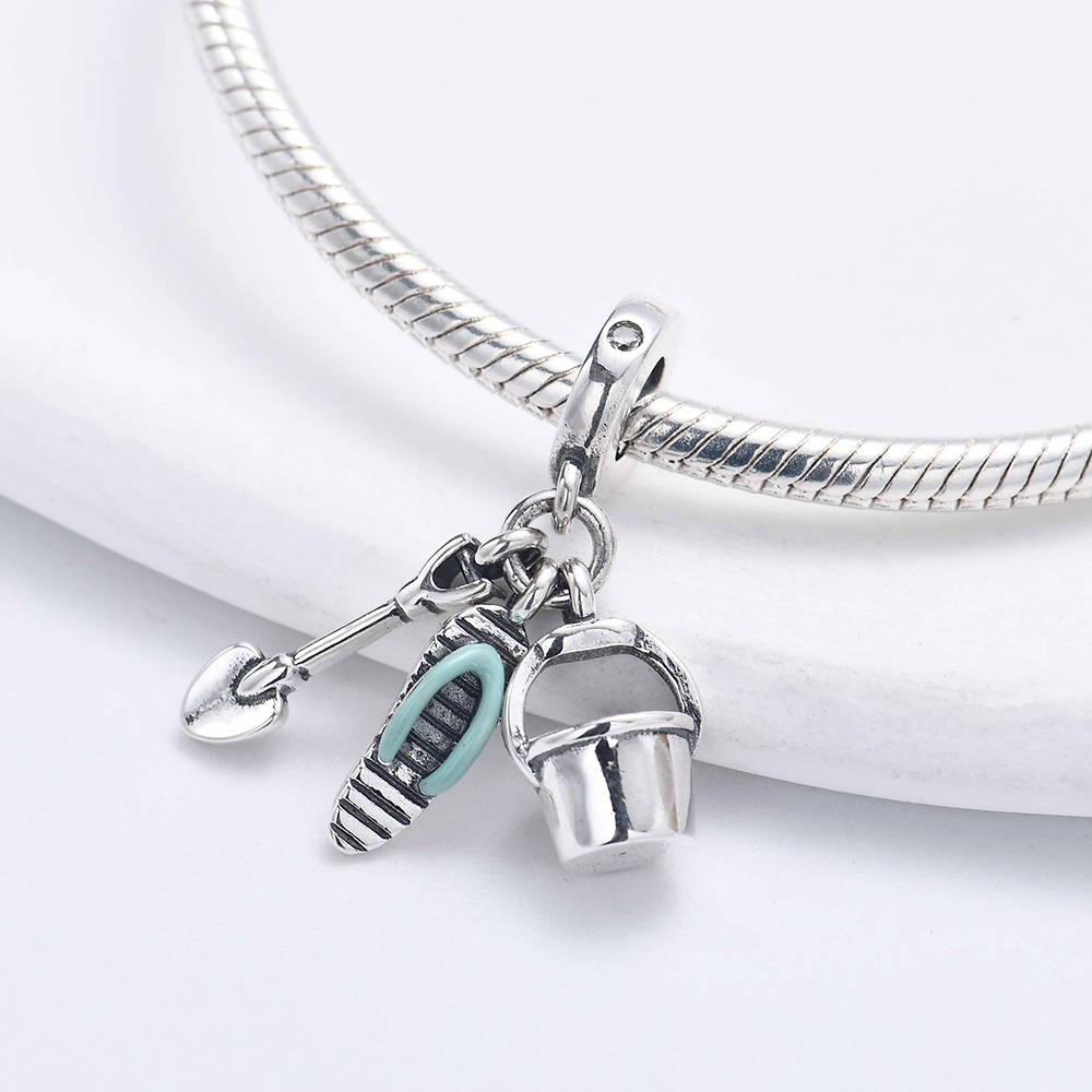 925 Silver Charms Beads Coffee - Jewelry Making For Birthday Party ulasan dan harga