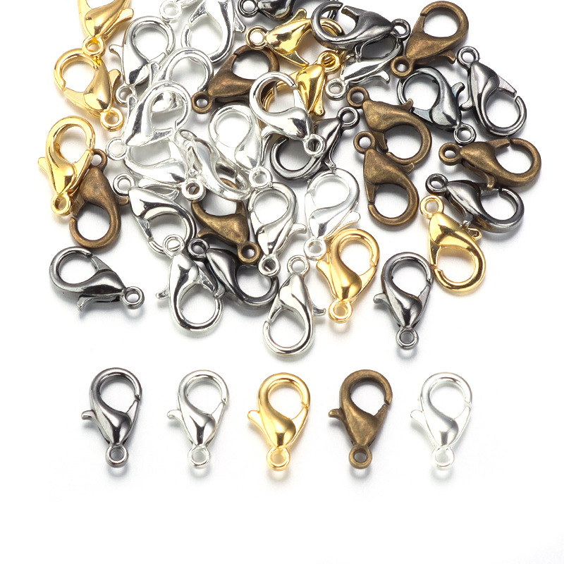 100pcs 9 12 14mm Zinc Alloy Lo - Jewelry Making Parts ulasan dan harga