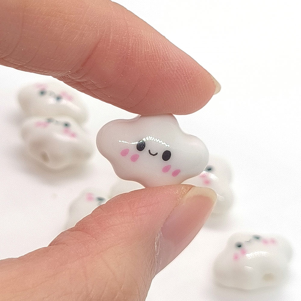 10pcs Colorful Chubby Smiling  - Jewelry Making For Birthday Party ulasan dan harga